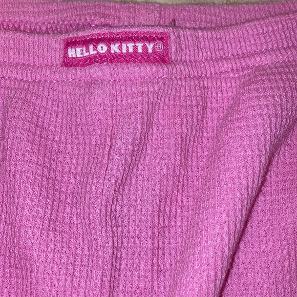 New HELLO KITTY TWO PIECE SET PIJAMA BOTTOMS PINK GIRLS - Picture 3 of 3